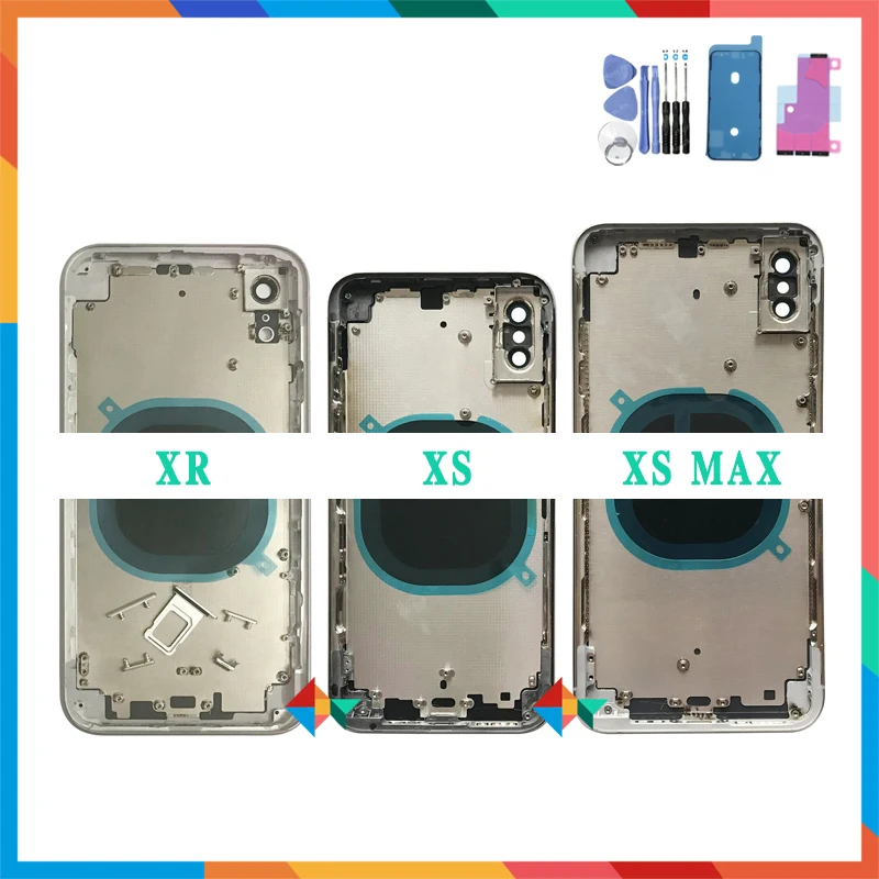 

AAA quality Back Cover For iphone X XR / XS / XS Max Housing Cover Battery cover Rear Door Chassis Middle Frame with Glass +Tool