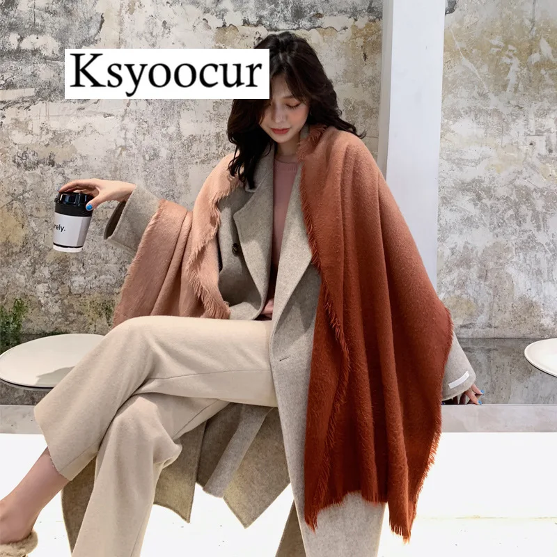 

Size 200*55CM, 2020 New Autumn/Winter Long Section Cashmere Fashion Scarf Women Warm Shawls and Scarves Brand Ksyoocur E15