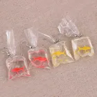 Женские креативные серьги золотые рыбки Смола прозрачный имитация рыбной воды сумка серьги Смешные симпатичная водо до мешок ювелирных изделий, подарок для девочек