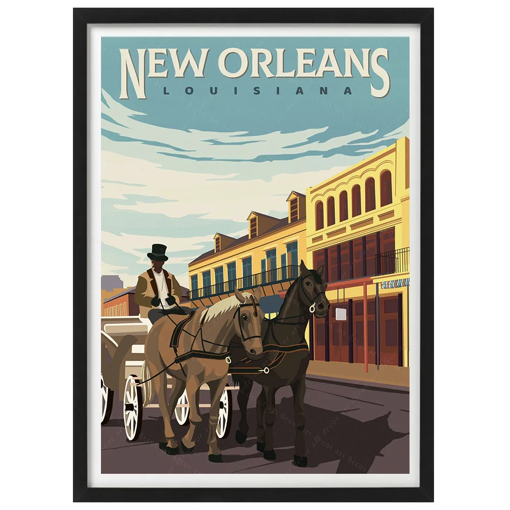 Луизиана Новый Орлеан See America винтажный постер для путешествий Картина на холсте