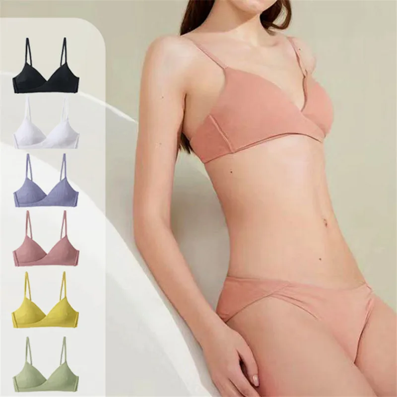 Бюстгальтер пуш-ап эластичный в Корейском стиле Бралетт с чашками треугольника и