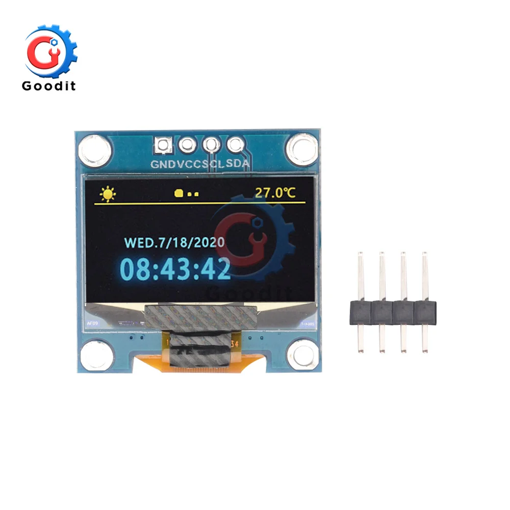 Оригинальный светодиодный модуль O SPI/IIC I2C 0 96 дюйма белый/синий/желтый синий 128X64