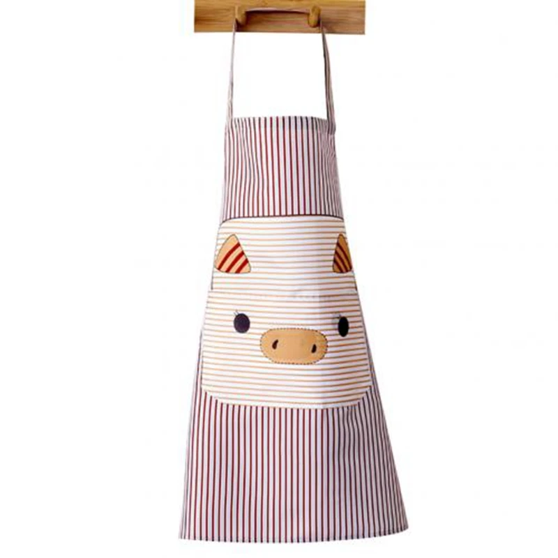 

Creative New Pig Pattern Apron Polyester Sleeveless Pocket Family Kitchen Cooking Splash Apron
