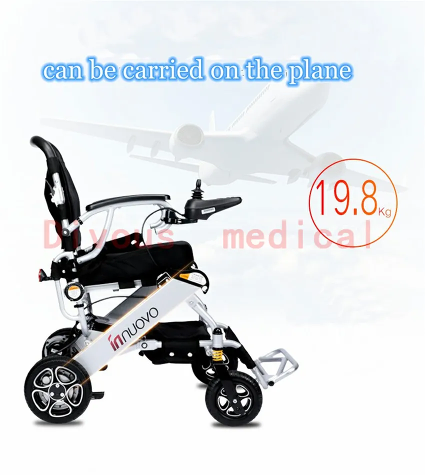 

Hot Sale Light Folding Travel On The Plane Disabled Elderly Electric Motorized Wheelchair