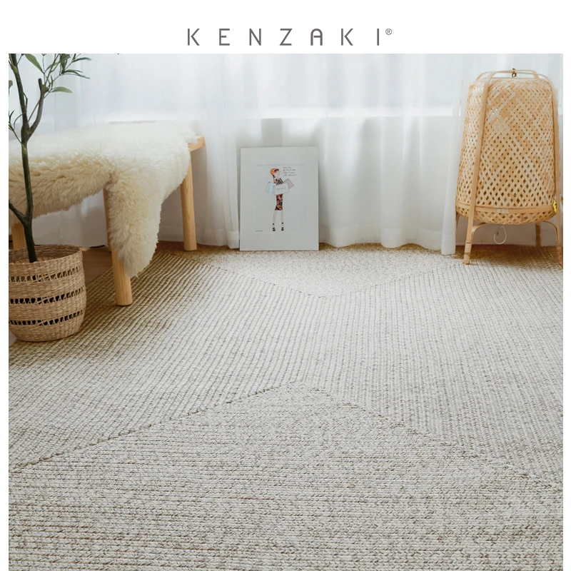 

KENZAKI hand-woven Nordic modern minimalist study bedroom sofa coffee table living room solid color carpet