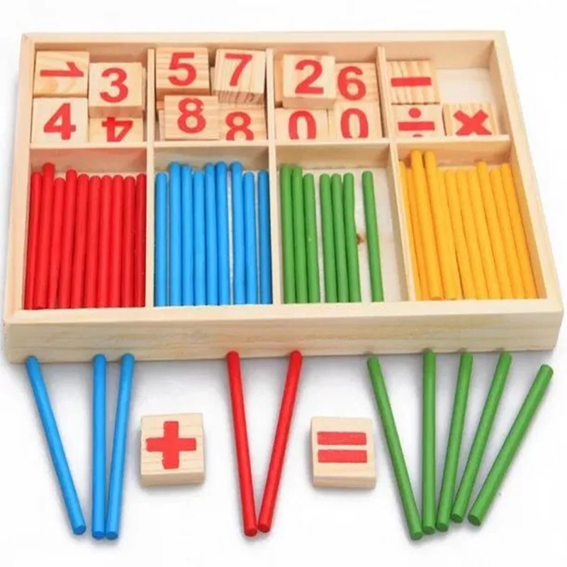 

Educational Counting Toys Wooden Math Counting Stick Montessori Kids Mathematics Enlightenment Toy Brain Game for Baby Gift