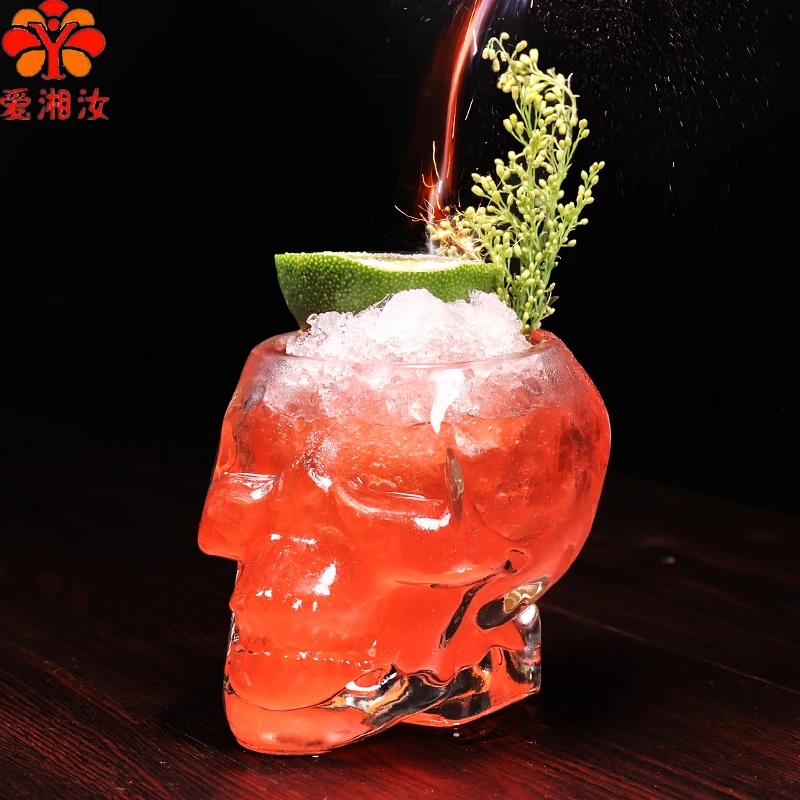

Aixiangru Creative Glass Cocktail Creative Skull Cocktail Glass Lead-free Glass Food Safety Commercial Household Can Be