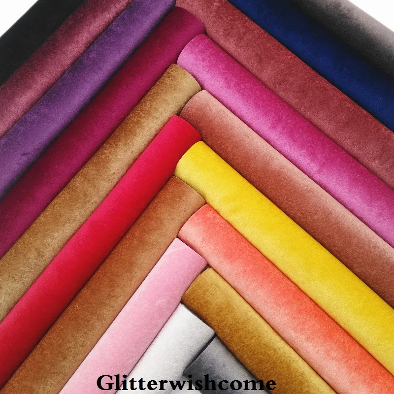 Glitterwishcome 30X132 см A4 размер винил для бантов искусственная кожа Бархат Кожа Fabirc искусственная кожа листы для бантов, GM118