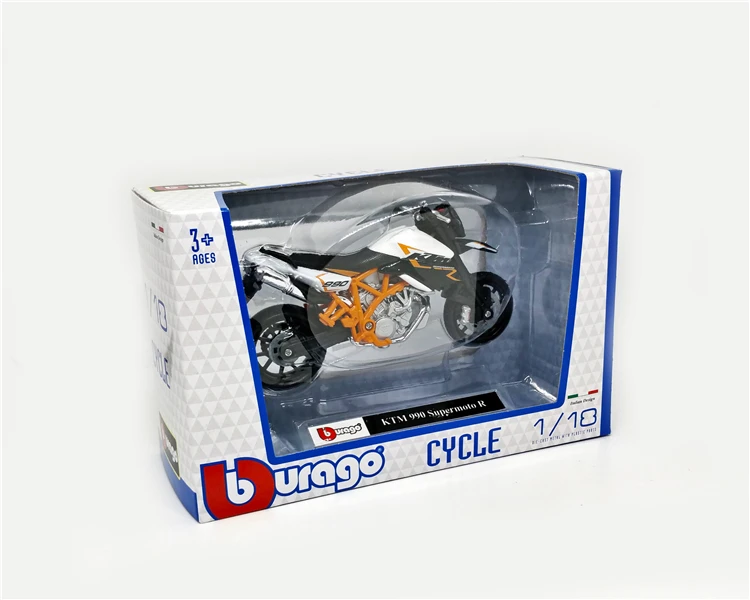 Весы Bburago 1/18 1:18 KTM 990 Supermoto R литой пластик металл мотоцикл дисплей модели детские