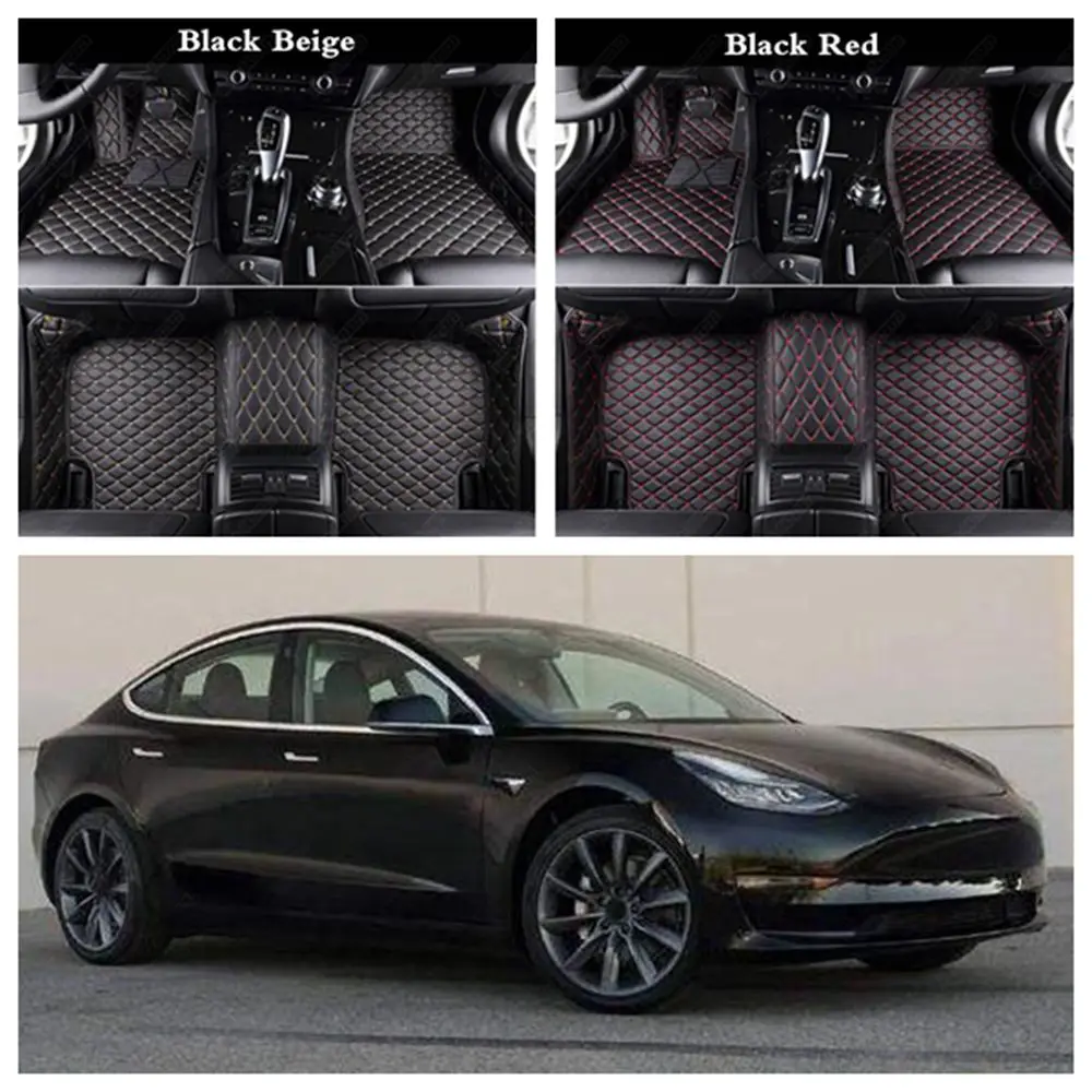Роскошные кожаные автомобильные коврики для пола TESLA Model 3 S X изготовленные на