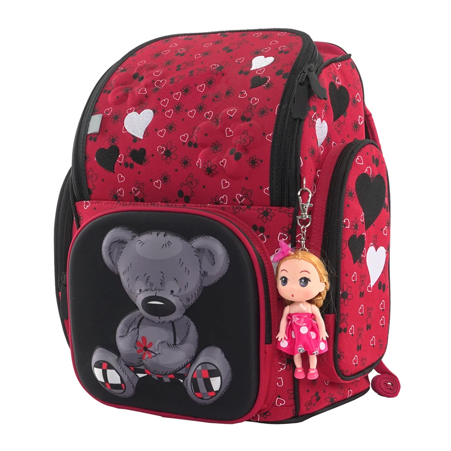 6111 Children 3D Cartoon School Bags For Girls Kids Bear Pattern Backpack Orthopedic SchoolBag Student Satchel Mochila Infantil