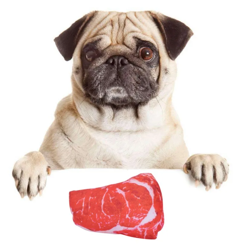 

1PC Pet Dog Chews And Molars Resistant Plush Vocal Toy Simulation Beef For Small DogsCat Bite-Resistant Molars Dogs Interactive