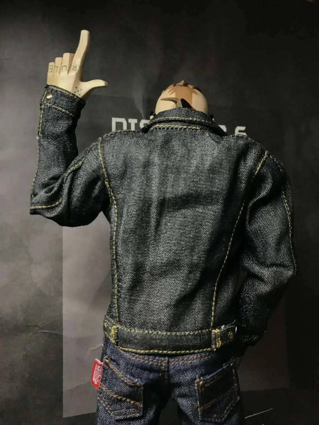 

1:6th Black Slim Denim Coat Model for 12" Male HT Muscle Figure Doll