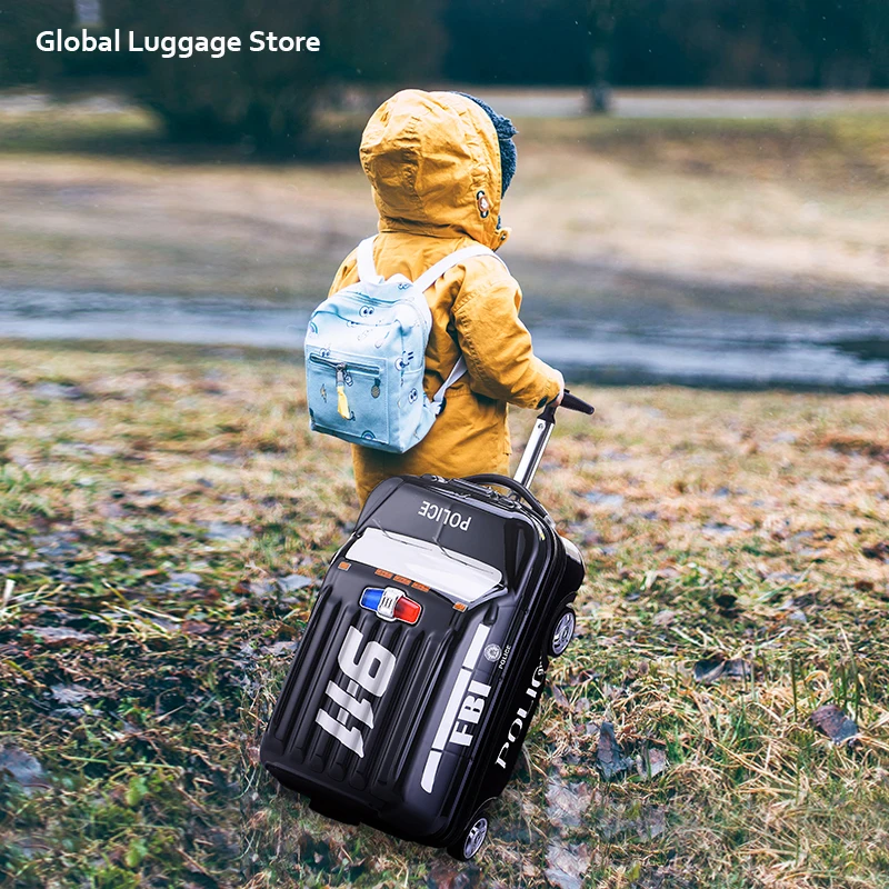 Модный Новый 20 дюймовый чемодан на колесиках милый мультяшный автомобиль 911