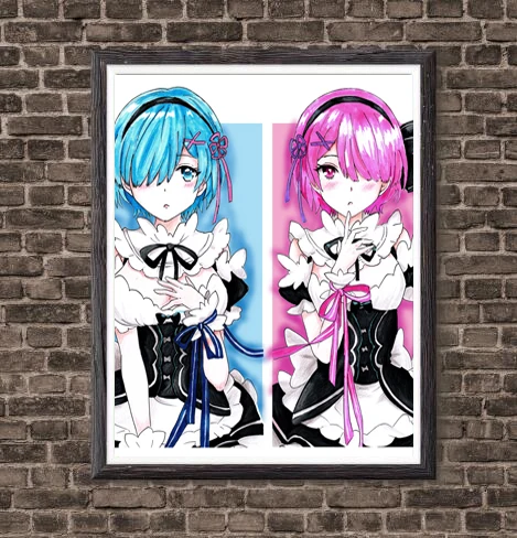 Декоративные разноцветные стены Re.Zero Life для девочек аниме горничная Рем х рам