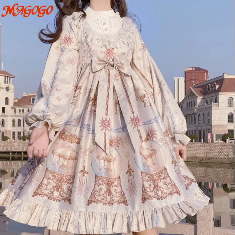 MAGOGO Оригинальное Цветочное платье в стиле Лолиты женский костюм кавайное новое