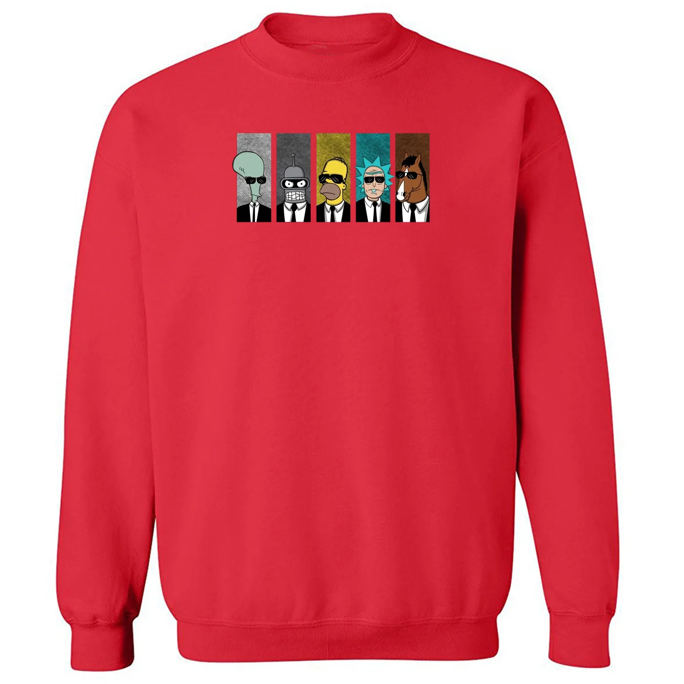 red6 Осенние новые мужские свитшоты BoJack Horseman, забавный мультяшный свитшот с длинным рукавом в стиле хип-хоп, толстовки с принтом Рика и Морти - Цвет: red6