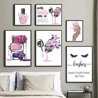 perfume lipstick nail polish lashes salon wall art canvas painting nordic posters and prints wall pictures for living room decor