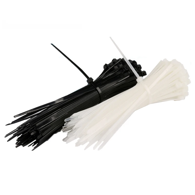 

8*350mm Self-Locking Nylon Cable Ties Cable Zip Tie Loop Ties For Wires Tidy Black and White 500pcs