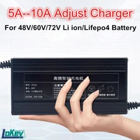5a 10a smart adjustable charger 48v 60v 72v lithium lifepo4 lipo battery charger for13s 54 6v 14s 58 8v 16s 67 2v 20s 73v 84v