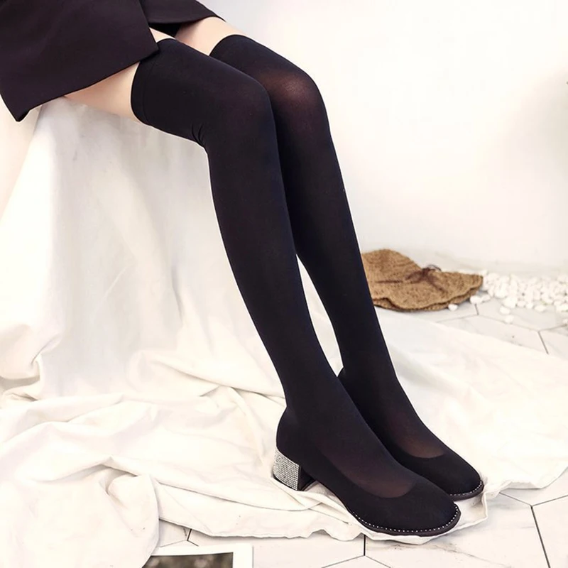 Блестящие длинные чулки со стразами для девочек сапоги женские тянущиеся