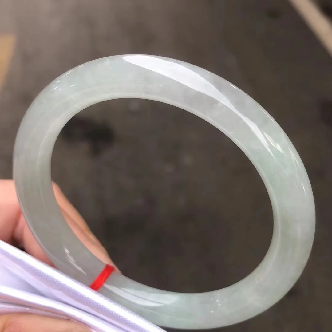 

Natural Myanmar jadeite bangle round bar real jadeite bangle natural green jade stone for woman temperament bracelets 55mm 269