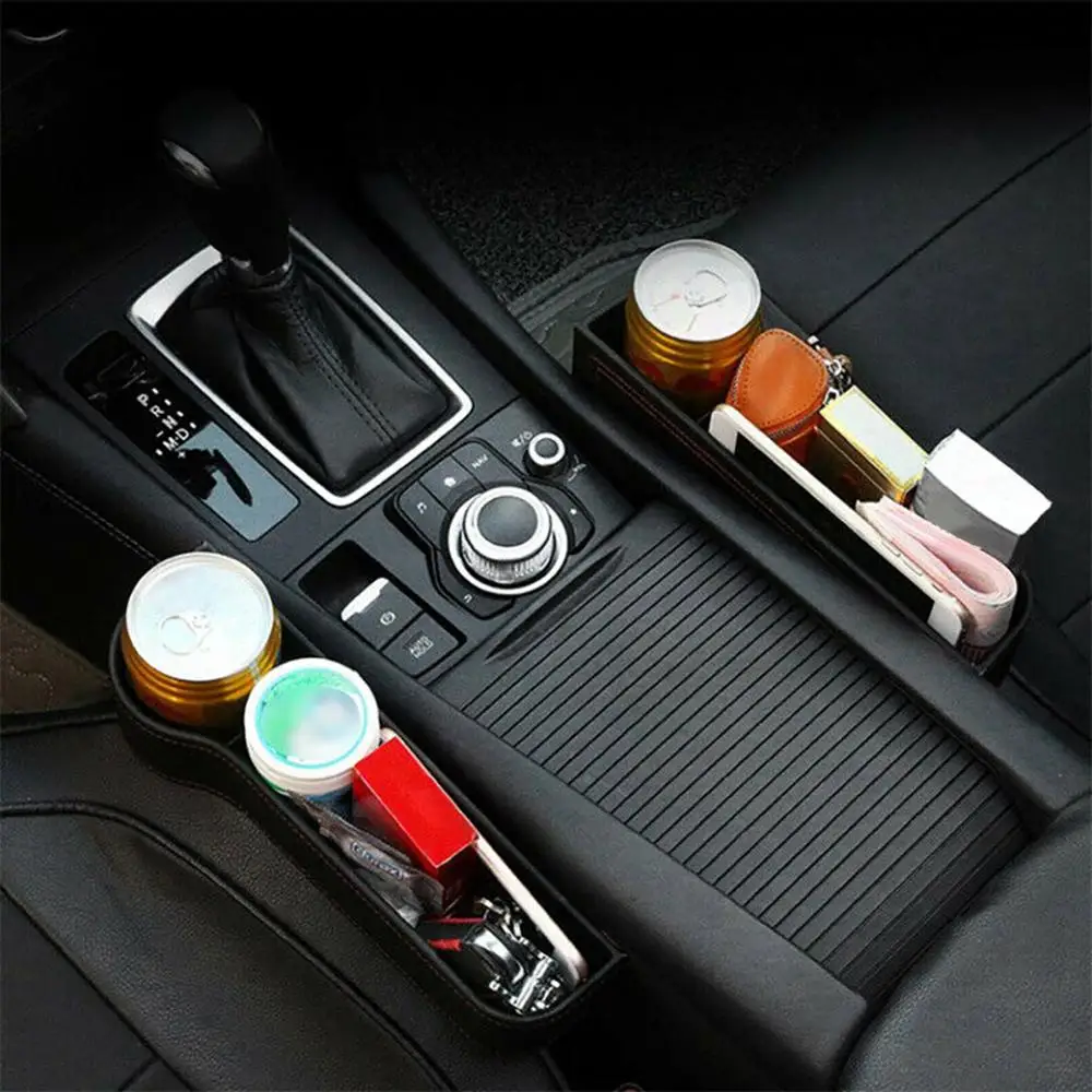 

2X Car Storage Bag Box Car Seat Pocket Seat Gap Organizer Caddy Catcher Space Store Leak-Proof Stowing Tidying Gap Slit Pocket