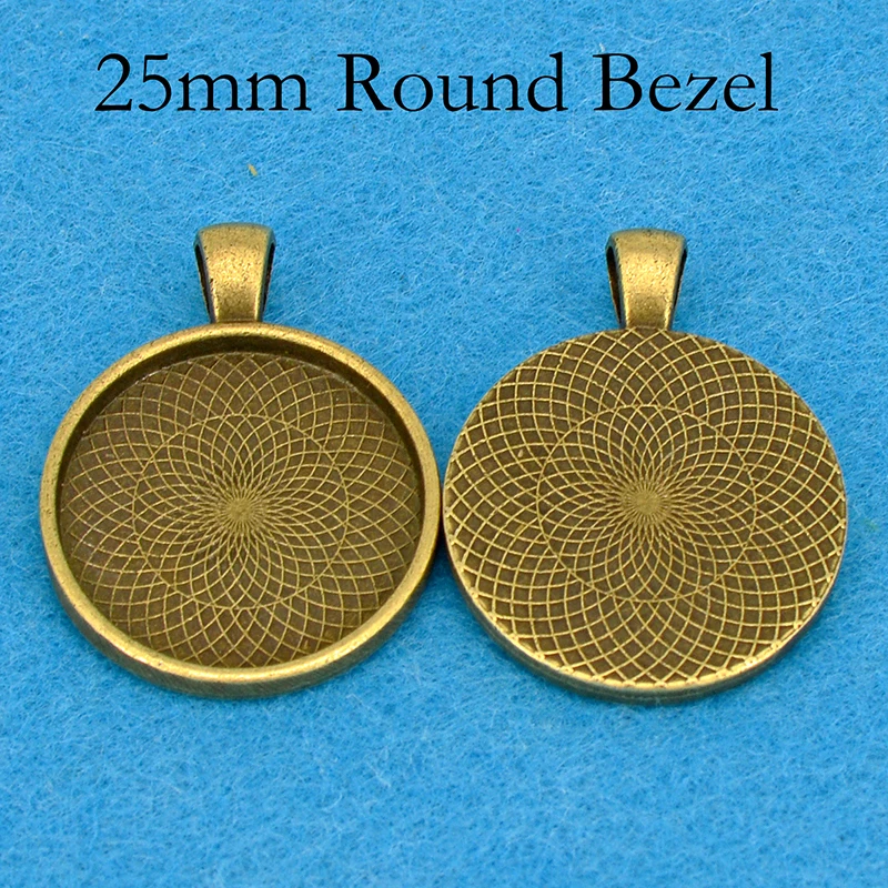100 x круглая рамка кулон пустой 25 мм кабошон установка посеребренные золотой цвет