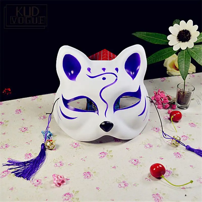 Маскарадные маски унисекс в японском стиле маска на половину лица демона лисы
