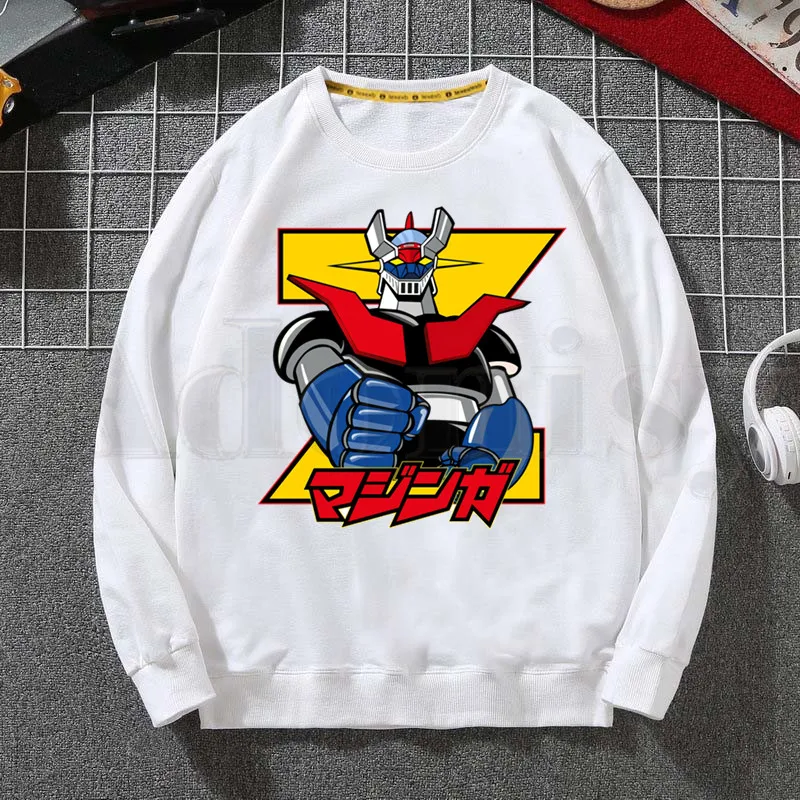 

Mazinger Z Аниме классические Робот Бронированный худи Warrior Толстовка принт тренд мужская одежда в стиле «хип-хоп Мужская футболка с круглым выр...