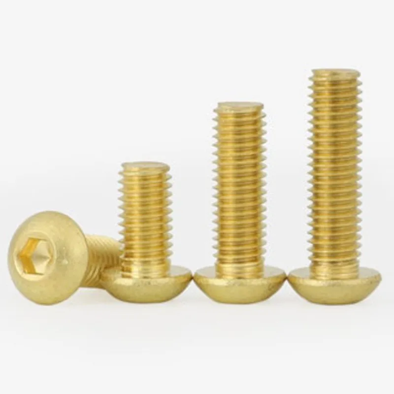 2-50pcs ISO7380 brass button head socket screw M2 M2.5 M3 M4 M5 M6 m8 Brass Cap Head Screws 5-10pcs/lot | Обустройство дома