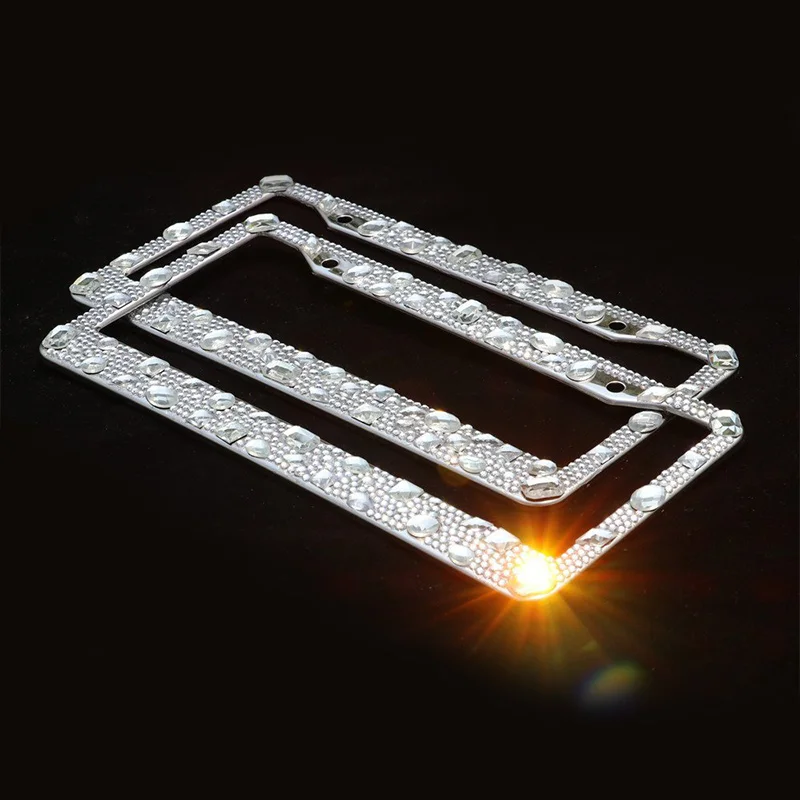 Рамка для номерного знака 2 шт. в упаковке ручная работа водонепроницаемые Стразы