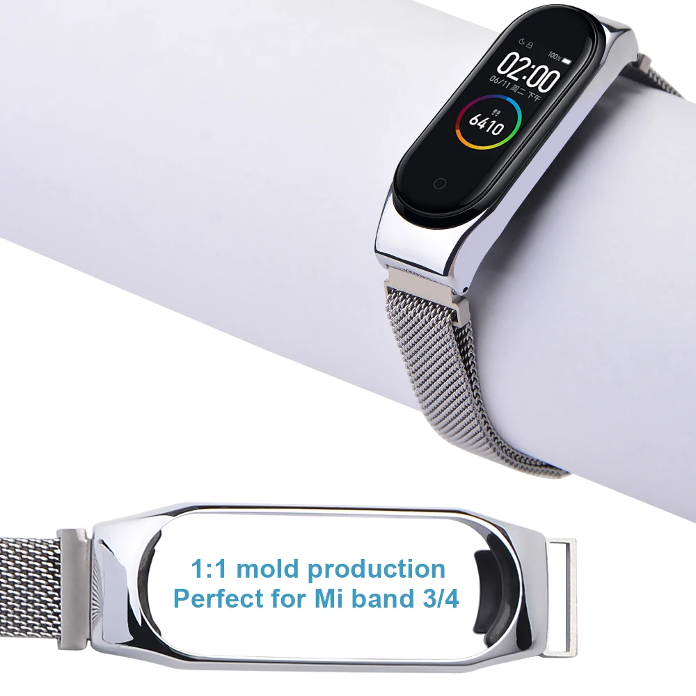 Metal Milanese Wrist Strap For XiaoMi Mi Band 4 3 Magnetic Bracelet Strap Mi Band 4 Mi4 Women Man Smart Band Accessories
