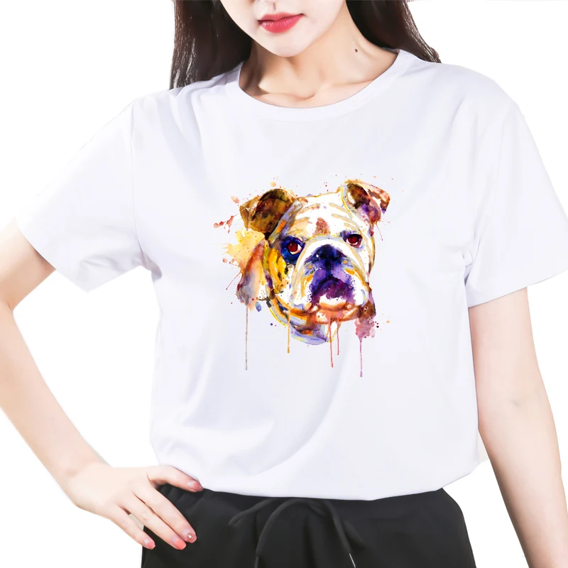 

Summer High Quality women las mujeres sweetshirts English Bulldog Yogaer Funny T- Shirt Graphic Tees harajuku