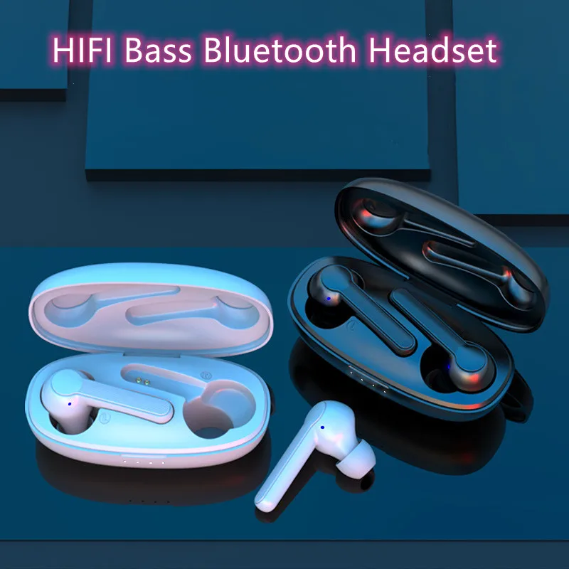 

TWS беспроводные наушники Bluetooth 5,0, наушники-вкладыши с сенсорным управлением и сенсорным управлением, спортивные мини-стереонаушники для ...