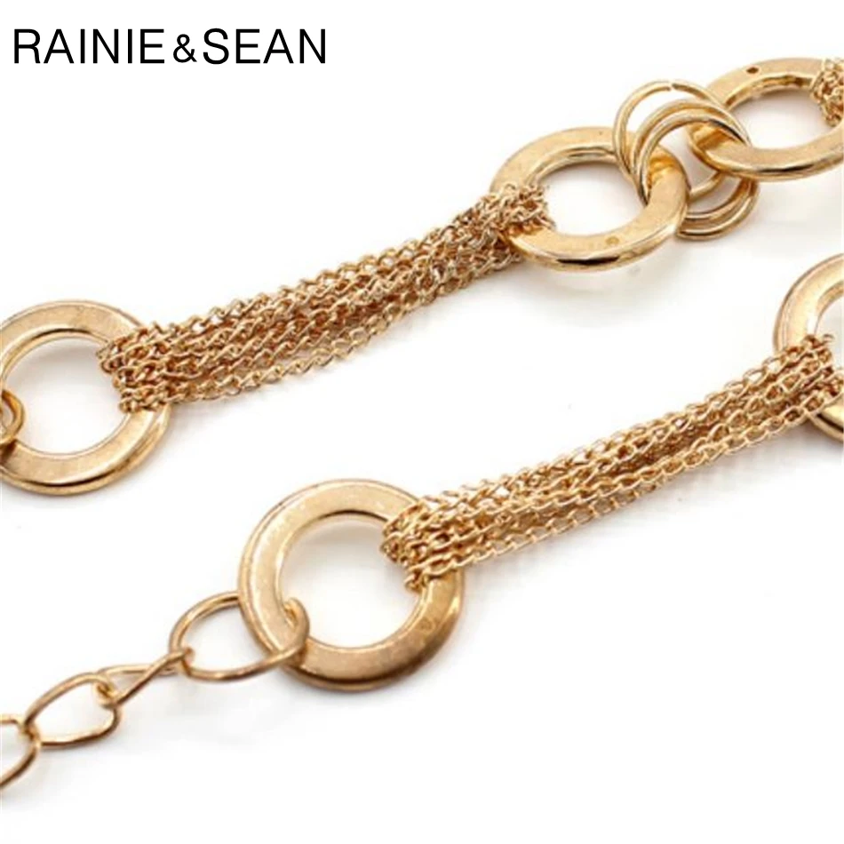 Женский ремень с тонкой цепочкой RAINIE SEAN золотой пояс металлической для свадебных