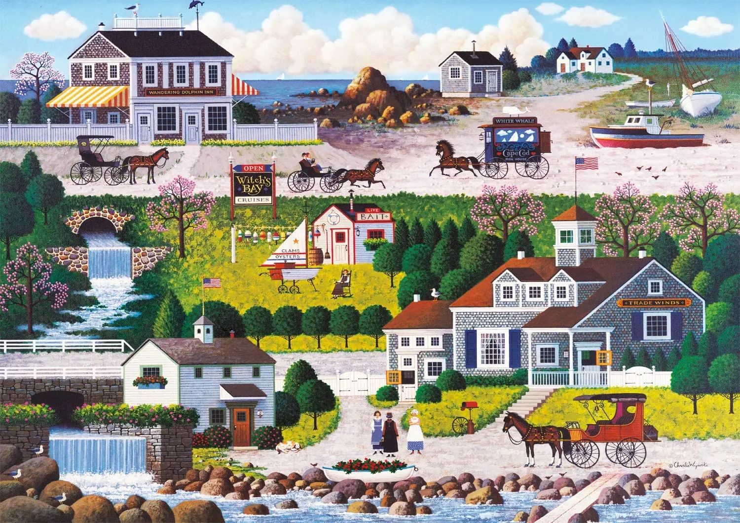 

Cricket Hawk Harbor - 1000 Piece Jigsaw Puzzle Homeschool Supplies Educational Educational Toys Wooden Toys Baby Toys