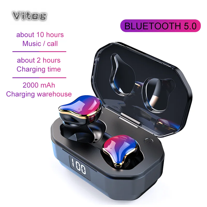 VITOG G01 водонепроницаемый TWS Bluetooth наушники беспроводные Hi Fi стерео Handfree с 2000 мАч