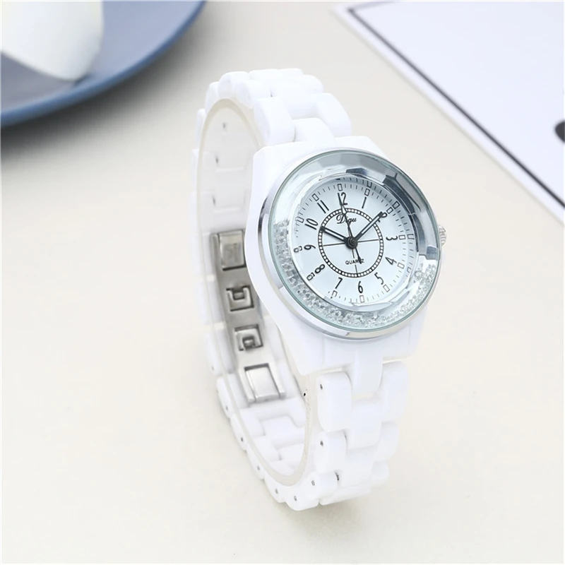 Часы наручные женские кварцевые с керамическим ремешком брендовые модные