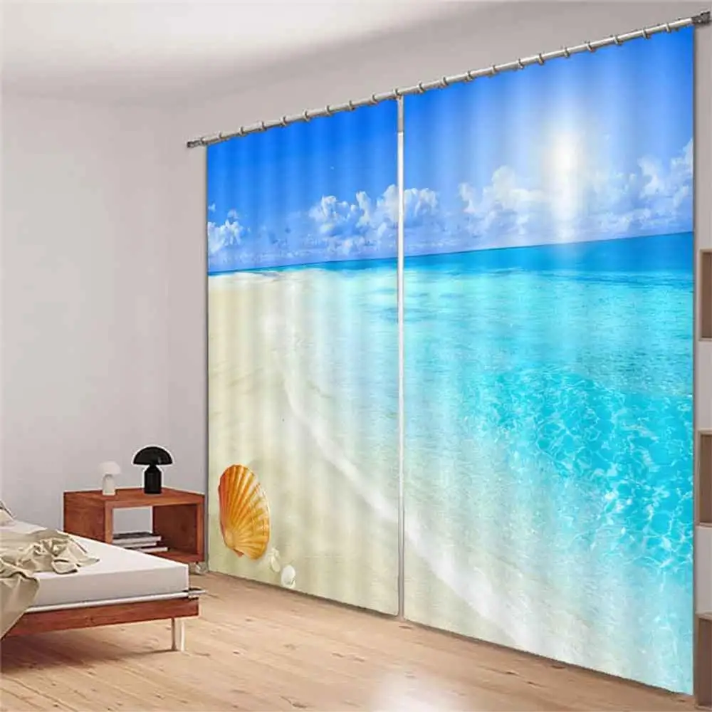 

3D Cortinas Cocina Underwater World Living Room Curtains Rideaux Pour Le Salon Modern Curtains Blackout Window Decoration
