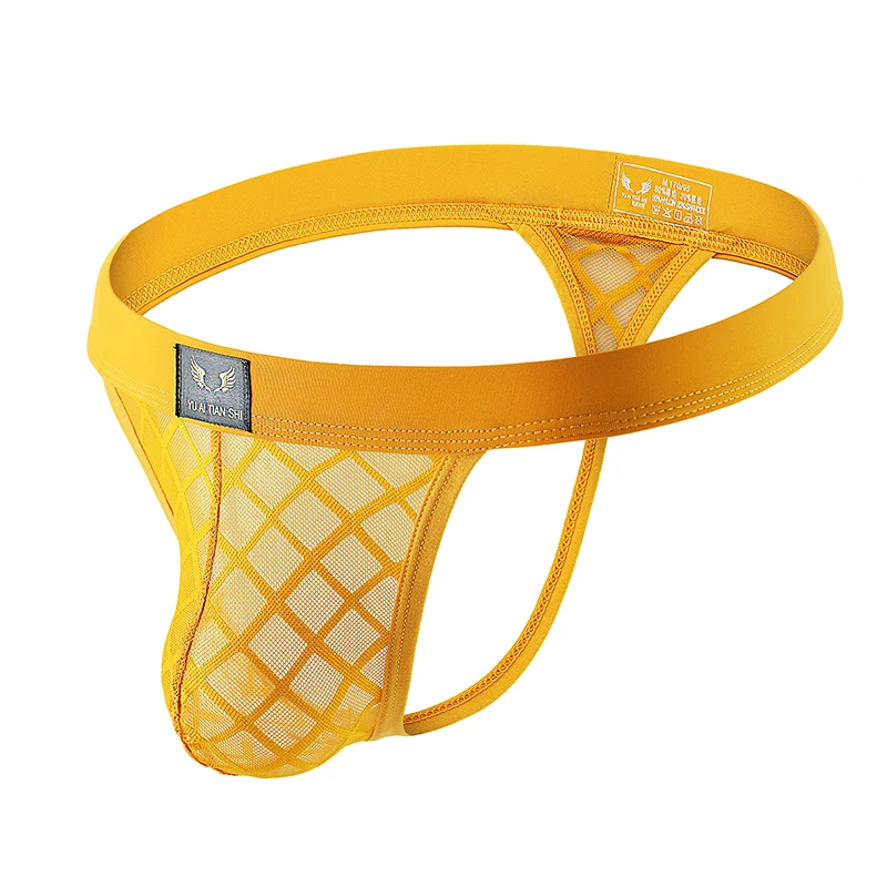 Мужские трусы джоки из сетчатой ткани белые стринги Тонги сексуальное нижнее