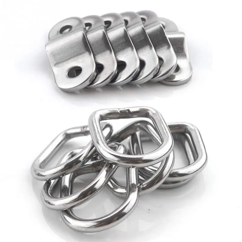 

6pcs For Trailer Cargo Control D Shape Tie Down Ring Stainless Steel Hardware