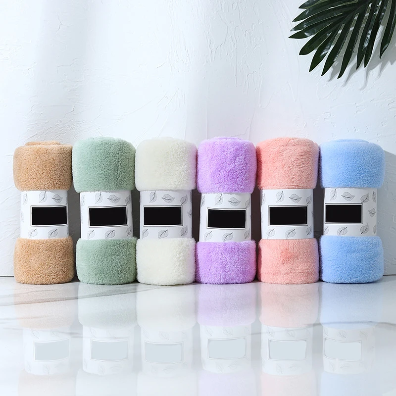 

30*60cm Soft Corals Fleece Towel Well-absorbing Bath Towel for Home Hand Face Shower Won't Pill Solid Colors DO