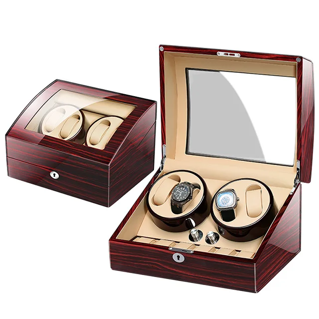 

4+6 Automatic Watch Winder Box Collection Display Silent Motor US/UK/AU/EU Plug Wristwatch Storage Box Luxury remontoir montre