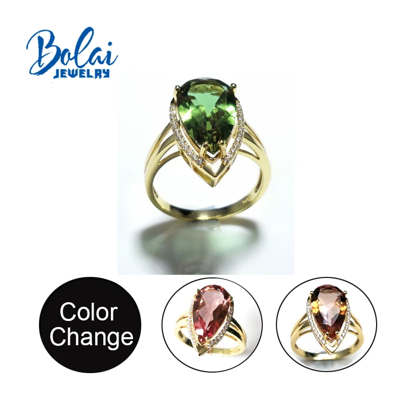 Bolaijewelry зултанит груша 10*18 мм кольца драгоценный камень|Кольца| |
