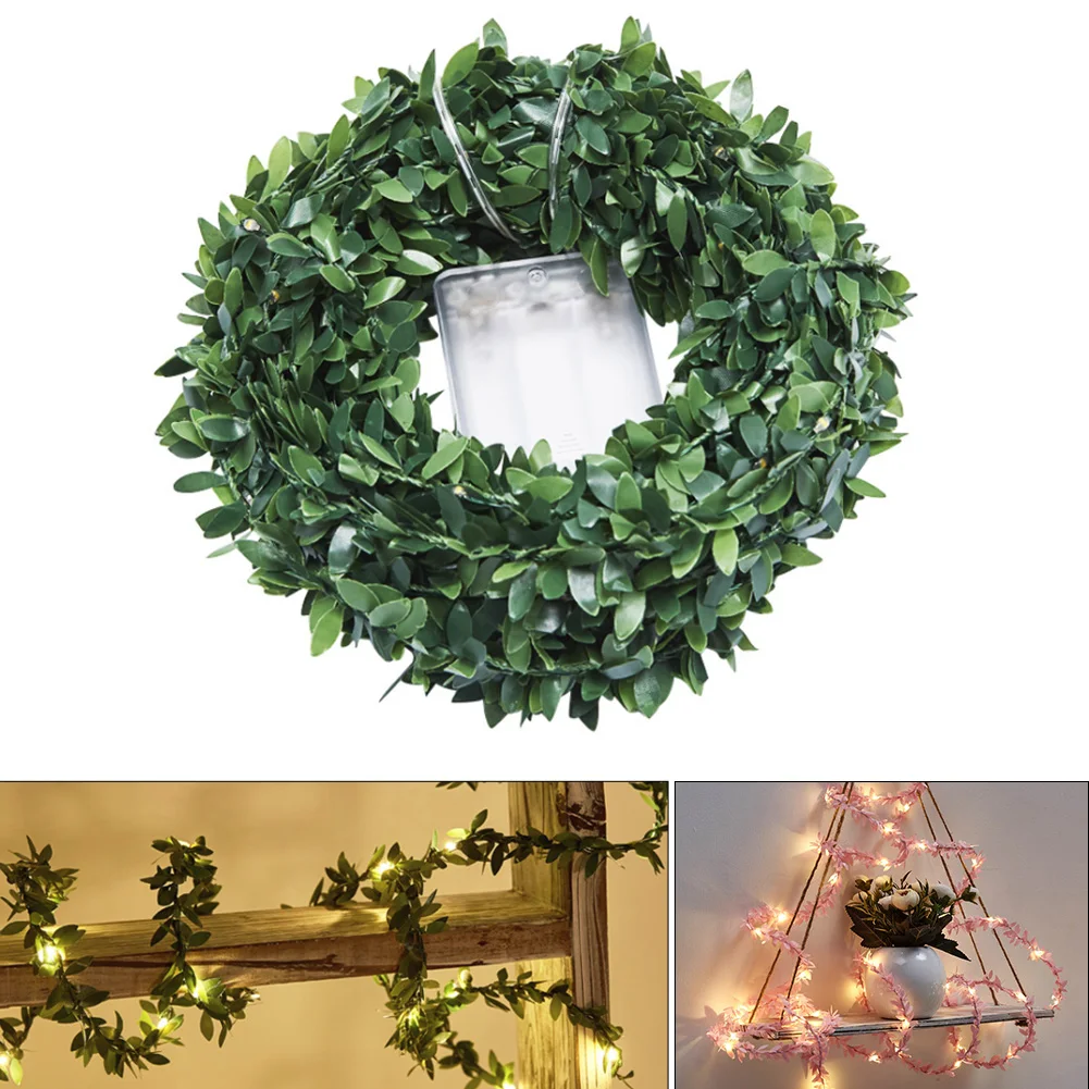 Новинка 5 м 10 гирлянда в виде листьев праздничная лампа AA батарея работает медь USB