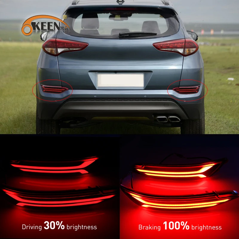 2 шт. для hyundai Tucson автомобильный Светодиодный отражатель лампа задняя противотуманная фара Задний бампер светильник тормозные Аксессуары светильник