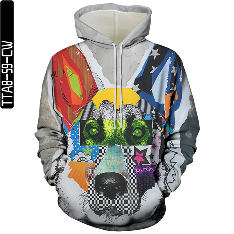 

Men Hoodies Fashion Slim Fit Unisex 3D Mountain Funny Dog Autumn Hooded Sweatshirt Sweatpants Hoody Hip Hop Pullover Hoodie