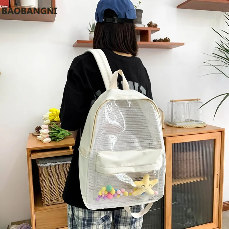 Korean Style Fashion Backbags For Women All-match Casual School Backpack Nylon Waterproof Large-capacity Travel Backpacks