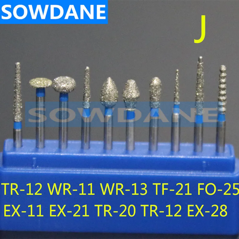 1 set J 10 шт стоматологический скоростной дрель Bur дезинфекции Diamond полировки дробилки средство для полировки для зубов Фарфор Керамика - Цвет: 1 set J